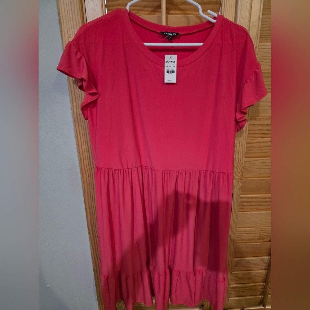 Pink Ruffle Sleeve Dress - Picture 3 of 4